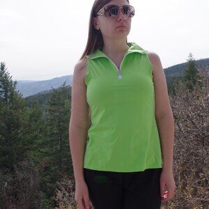 Lime Green Kinona Tennis Tank With Italian Fabric